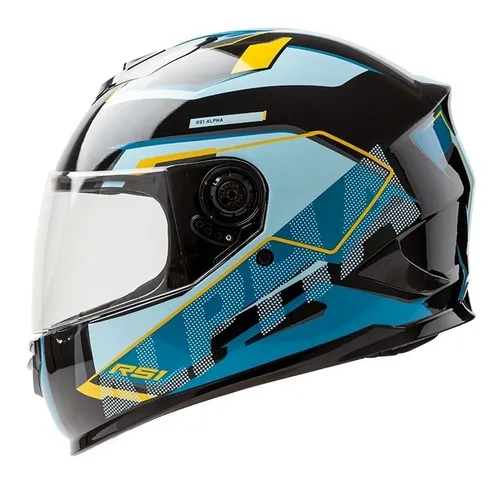casco integral hawk rs1 f alpha negro/celeste